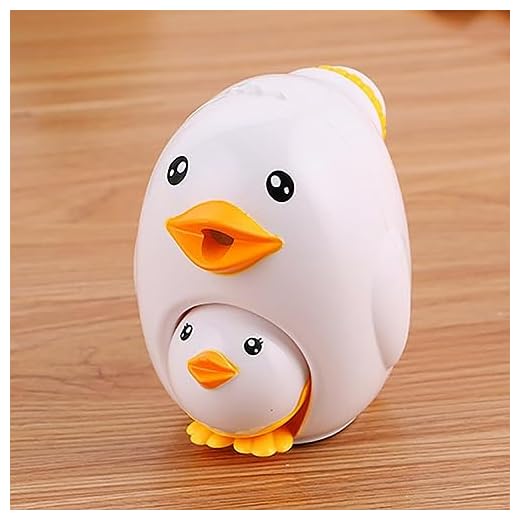 Sacapuntas de dibujos animados 2 en 1, sacapuntas de escritorio con manivela, lindo pato mamá y bebé para niños escolares, gallina blanca