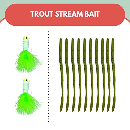 Tailored Tackle Trout Stream Fishing Kit Tackle Box With Tackle Included | Tail Spinners Jerkbait Lure Crankbait Lures Jigs Bait Hooks Spoons Rooster Spinner Baits | Gear For Rainbow Trout Brook Brown #TOP4
