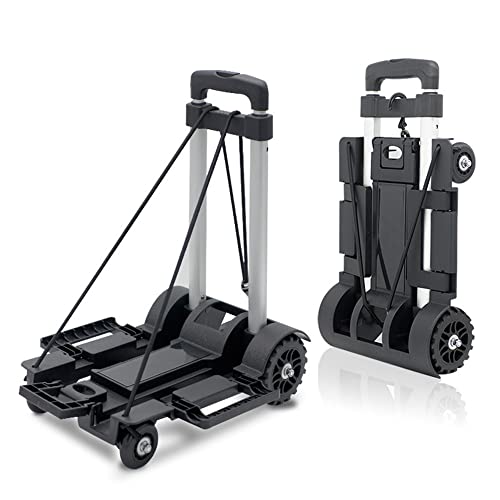 Diable portable pliable en alliage d'aluminium très résistant pour les voyages, le shopping, les déménagements et l'utilisation au bureau (quatre roues) Cover