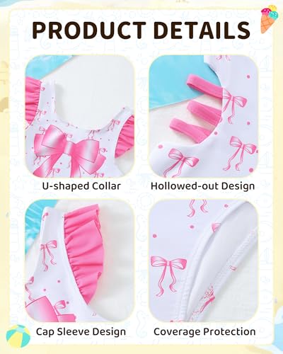 Image of Mioglrie Toddler Baby Swimsuit Girl Bathing Suit Girl 2T 3T 4T 5T 6T Girls One Piece Swimsuits Color Block Swimwear