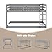 ZJIAH Bunk Bed Twin Over Twin, Floor Bunk Bed w Ladder, Safety Guard Rails, 400LBS Heavy Duty Wooden Twin Bunk Beds Low Bunkbeds No Box Spring Required, Grey