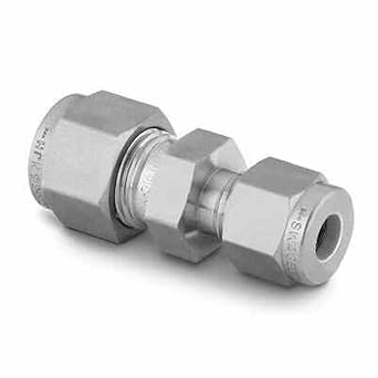 SWAGELOK SS-810-6-6 1/2" X 3/8" Tube OD, REDUCING Union, Stainless Steel, Tube Fitting