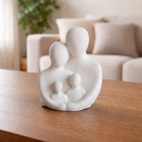 Image of CraftVatika Abstract Family Figurine Showpiece for Home Decor,Modern Couple with Kids Statue for Living Room, Bedroom,Office Table Decoration,Gift for Family,Anniversary,Housewarming,Mother's Day