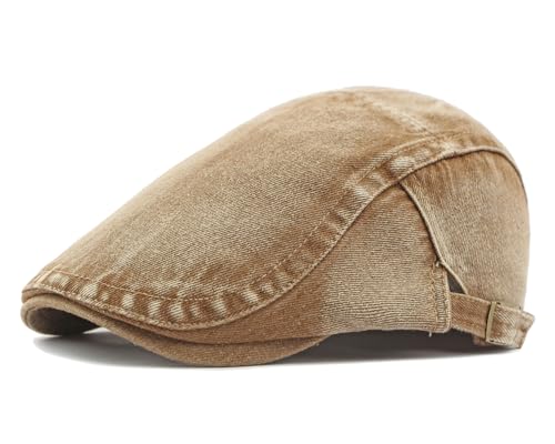 Image of Cotton Newsboy Cap,Breathable Ivy Gatsby Cabbie Beret Hat for Men's Women Driving Hunting Golf