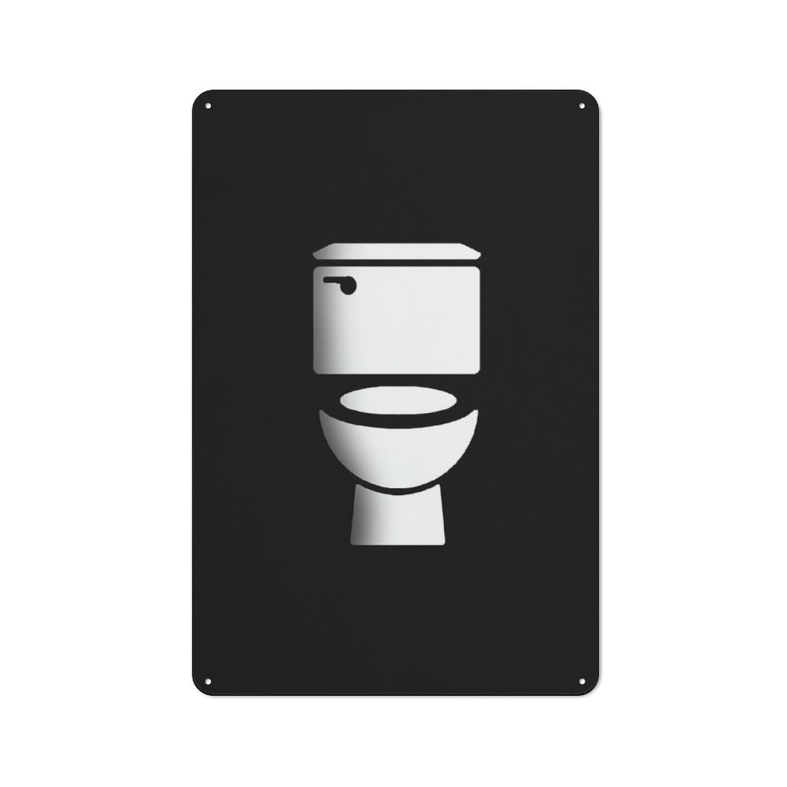 Junmoney Wc Toilet Bathroom Metal Wall Sign 30X20cm, Clean Industrial Loft Wall Plaque For Workspace, Cafe, Hallway Or Garage