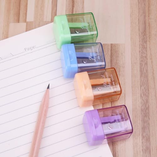 Random Color Mini Manual Portable Pencil Sharpener for Student Small Pencil Sharpener Office Stationery Pencil Sharpeners Office and School Supplies - Thumbnail 6