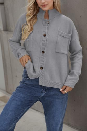 Image of Sumleno Long Sleeve Cardigan Sweaters for Women Button Down Tops Vintage Grandpa Aesthetic Grunge Fall Winter Outfits