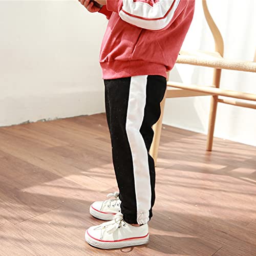 Toddler Baby Boy Girl Fleece Lined Sweatpants Cotton Striped Joggers School Uniform Warm Athletic Fall Outfit3