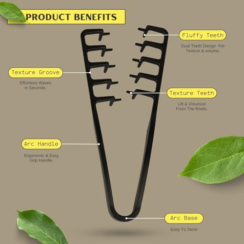 Peine para hombre de dientes anchos negro miniatura 4