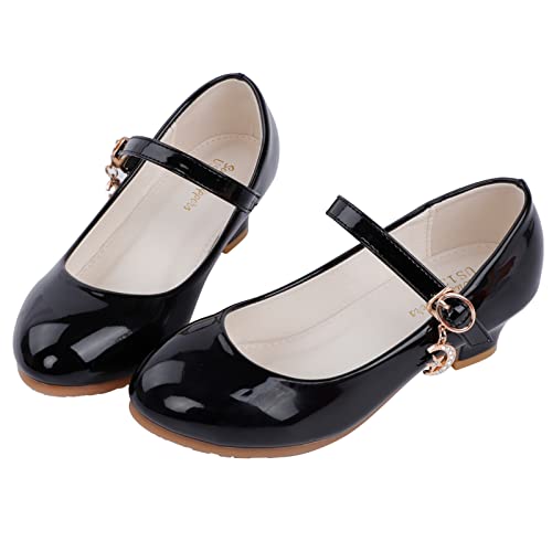 Girls Low Heel Princess Mary Jane Party Dress Shoes - Princess Ballerina Flats for School Party Wedding, Back to School Shoes for Gilrs (Little Kid/Big Kids)