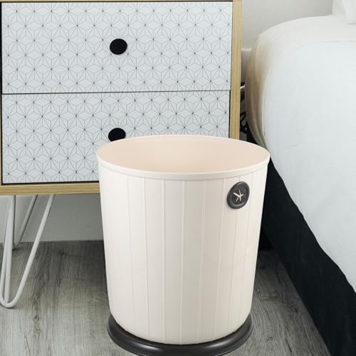 Caneca de basura plástica beige 12L estilo retro miniatura 5