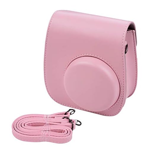 Domary Porta-bolsa para câmera instantânea portátil em couro PU com alça de ombro compatível com Fujifilm Fuji Instax Mini 11