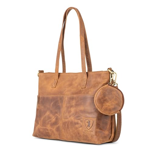 Cabas grande capacité Julia sac femme bandoulière cuir véritable ordi 14"