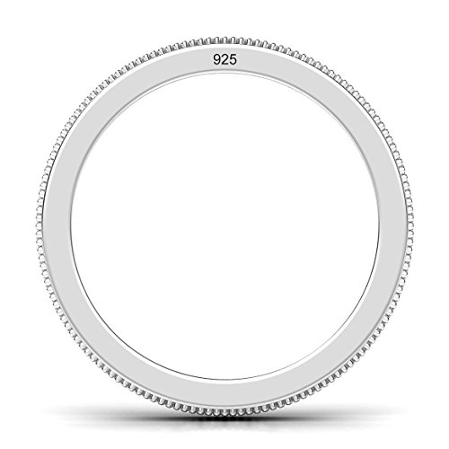 Metal Factory 2MM Sterling Silver 925 CZ Cubic Zirconia Eternity Wedding Band Ring2