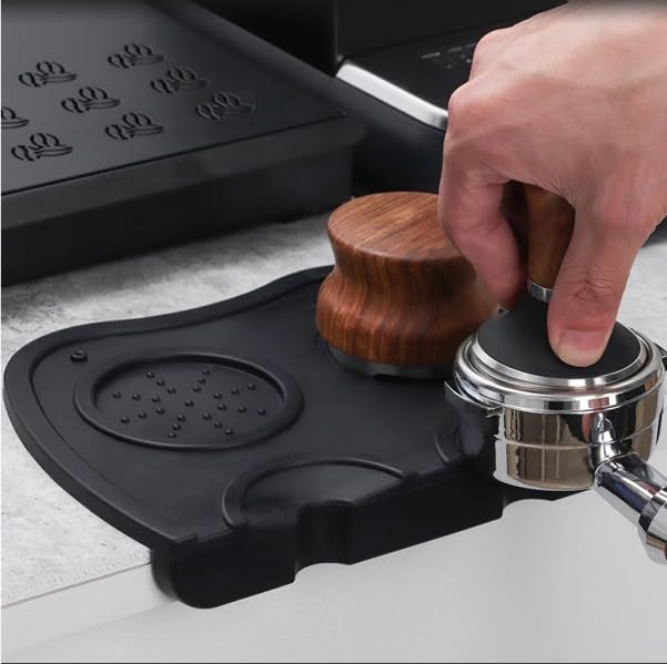 Image of THE BEAN CO Coffee Tamper Mat (Large) | 21 * 15 cm | Espresso Tamper Mat, Silicone Tamping Pad for Barista Tool Home Kitchen Bar Coffee Shop, Non-Slip Coffee Mat | Coffee Maker Accessories
