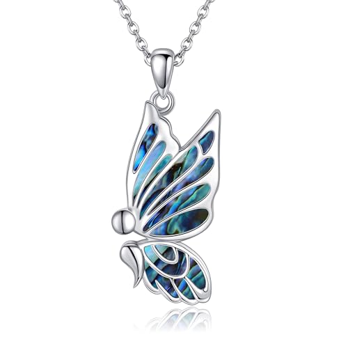 Butterfly Semicolon Necklace Sterling Silver Story Isnt Over Yet Mental Health Awareness Jewelry Gift for Women - Main Image