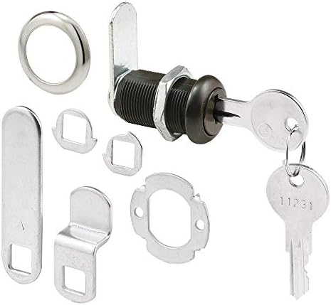 Defender Security U 11089 Drawer and Cabinet Lock – Secure Important Files and Drawers, 1-3/8”, Diecast Housing with Classic Bronze Finish, Fits on 1” Max Panel Thickness