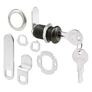 Prime-Line Products U 11089 Drawer & Cabinet Lock, 3/4 in. Diameter, Diecast, Bronze, 3 Cams, 1 in. Max. Panel