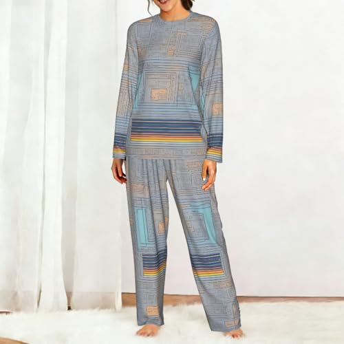 Pyjama code de programmation femme ensemble manches longues élastique