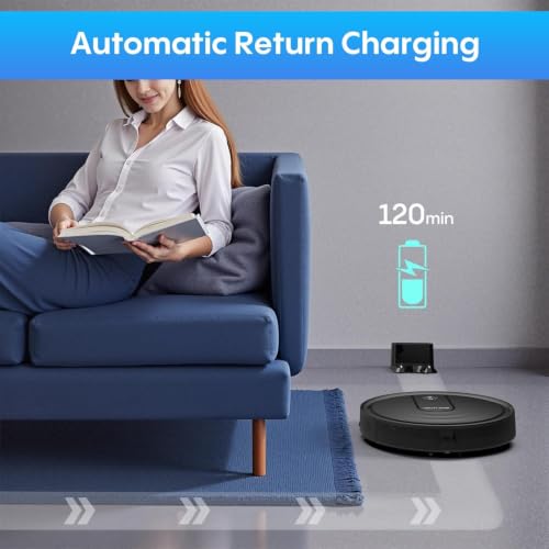 Image of Bagotte Robot Vacuum and Mop Combo with 5000Pa, Robotic Vacuum with Schedule, Quiet Slim,Self-Charging,Wi-Fi /Voice /App,Perfect for Pet /Hard Floors, /Carpet