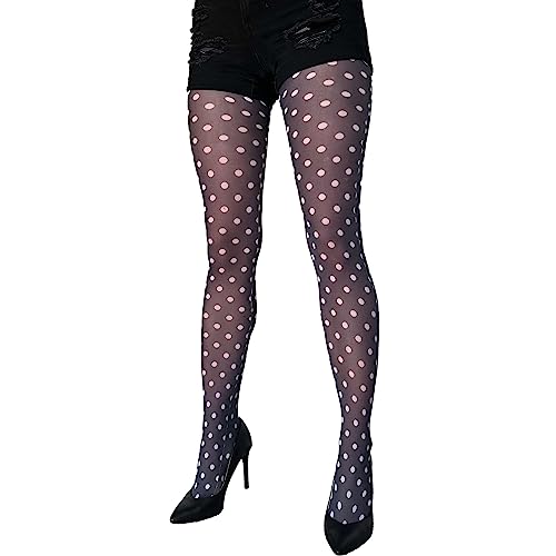 Black and White Polka Dot Tights For Women