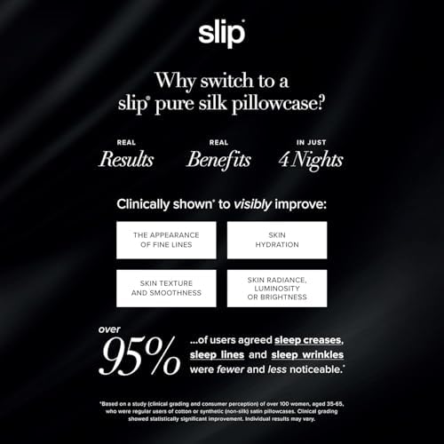 slip King Pure Silk Pillow Case - 100% Pure 22 Momme Mulberry Silk - King Size Standard Pillow Case -Anti-BedHead, Anti-Sleep Crease, White (20" x 36") — view 2