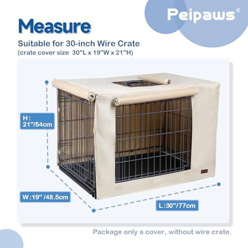 30 Inches Dog Crate Cover  Durable Waterproof 600d Oxford Fabric Pet Dog Kennel Cover with Water Bottle Nozzle Design tan  Cucciolini Doodles 30 inches dog crate cover  durable waterproof 600d oxford fabric pet dog kennel cover with water bottle nozzle design tan   cucciolini doodles