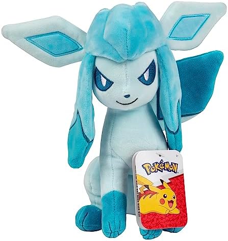Pokémon 8" Glaceon Plush - Officially Licensed - Eevee Evolution Figure - Authentic Soft Stuffed Animal Toy - Gift for Kids, Boys, Girls - 2+