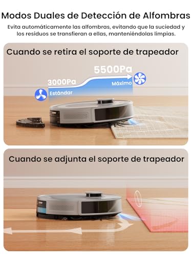 Image of LEFANT M2 Pro Robot Vacuum Cleaner with Wiping Function, LiDAR Navigation Mapping, Vacuum Cleaner Robot with Suction Station, 6000 Pa, APP /Alexa Control, Robot Vacuum Cleaner Suction Power Ideal for
