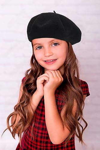 Utaly Wool French Berets Kids Girls Artist Painter Hats Winter Warm Beanie Cap for Little Girls Boys 2-6Years3