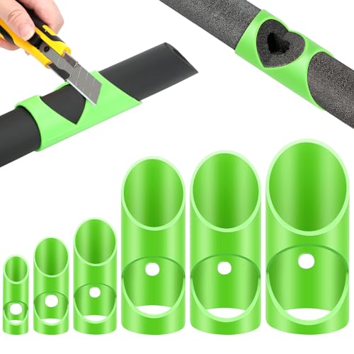 SUNJOYCO 6PCS Foam Pipe Insulation Cutting Guide, ABS Foam Pipe Cutter Tool, Tube Insulation Cutting Fixture, 0.61