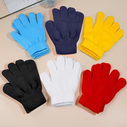 Image of ONESING 12 Pairs Kids Gloves - Warm Knitted Winter Gloves Bulk for Girls Boys | Children Gloves Designed for Cold Weather