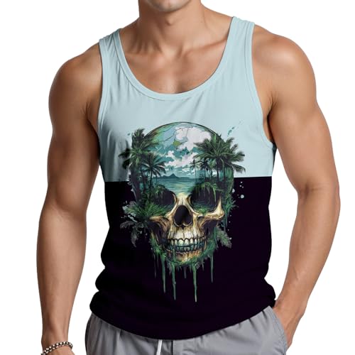 Mens Tank Tops Summer Graphic Beach Tank Tops Men 4th of July Shirts for Men Workout Patriotic Muscle Shirts Funny 3XL