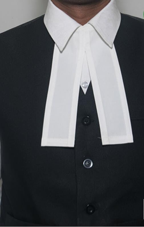 Image of Gwalior Law Firm Advocate Collar Band in White Color Lawyer Neckband Pack of 3 Pcs Cotton Advocate Bands Tied on the Neck for Lawyers