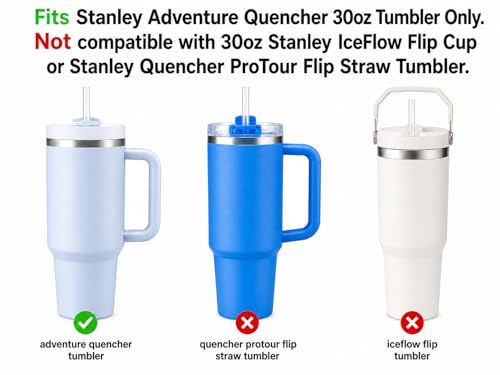 Image of Replacement Straws Compatible with 30 oz Stanley Quencher Tumbler, 10.5 Inch Clear Reusable Straws, Drinking Cup Accessories, Dark Pink-6 Pack