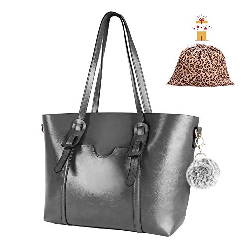 TYT - Bolso al hombro de Piel sintética para mujer Gris gris large