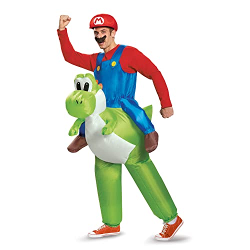 Adult Super Mario Bros Mario Ride On Yoshi Inflatable Costume | Video Game Riding On Costume for Men & Women