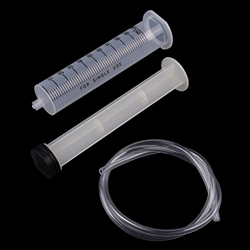 Buytra 2 Pack 100ML Plastic Syringe with Handy Tubing 80cm Long for Injecting, Drawing Oil, Fluid and Water