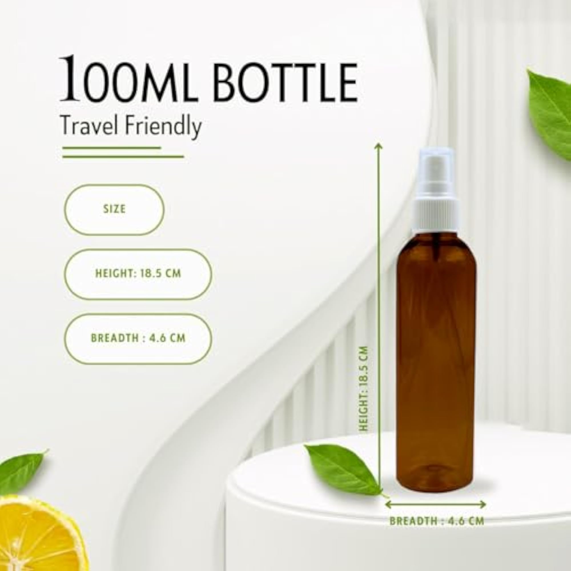 Amber PET Spray Bottles Pack of 12, 100ml