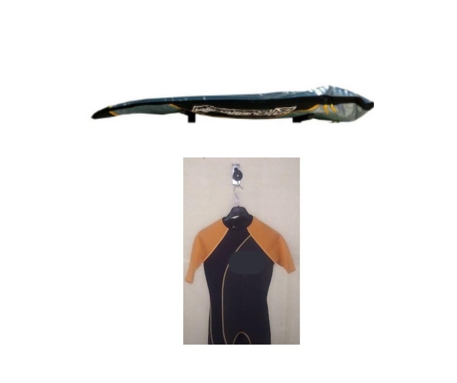 Rackinrio Soporte para Tabla de Surf Estante para Tabla de Surf Rack Longboard Snowboard en Pared Negro
