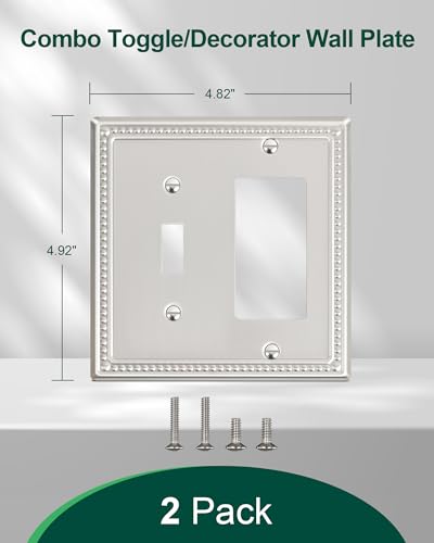 TREEWELL Conjunto de 2 interruptores de luz/decoração para interruptor de luz, placas decorativas de
