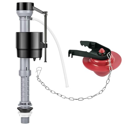 MUUPEG Toilet Flusher Replacement Kit, Universal Toilet Fill Valve with 2-Inch Flapper, Adjustable Rubber Float Valve, Quiet and Easy Install Toilet Repair Kit Inside Tank (1-Pack)
