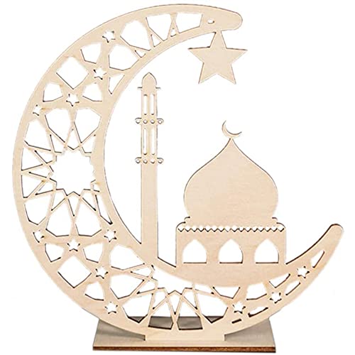 Ramadan Eid Moonlight Lampe, Holz Eid Mubarak Ornamente Ramadan Dekorationen Cover