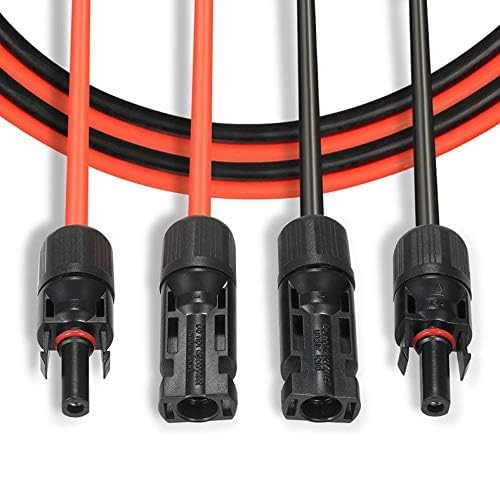 Verlängerungskabel Solarkabel beidseitig Solarstecker rot / schwarz 6mm² inkl. montierter Solar-Stecker 1- 50m (2 x 12m)