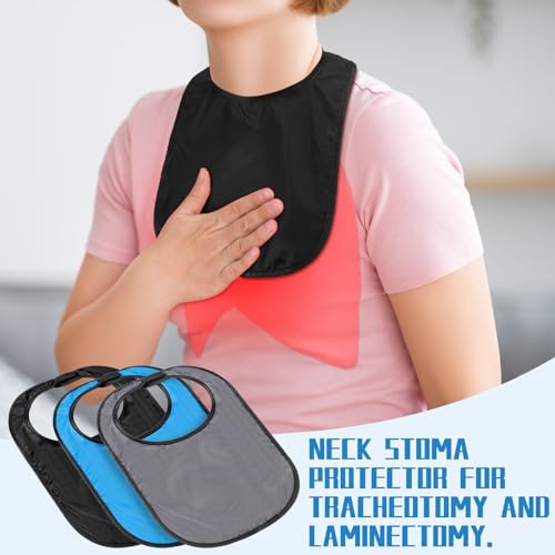 Oudain 3 Pcs Tracheostomy Shower Cover Waterproof Laryngectomy Neck Stoma Protector Breathable Adjustable Tracheotomy Cover