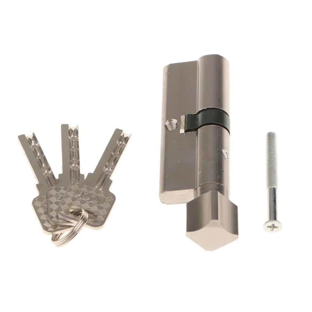 Door Lock Cylinder, Aluminum Door Cylinder Lock with Thumb Turn, 90mm