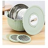 Photo Gallery nikou nder 4 in 1 con set di ciotole, colini in acciaio inox per cucina, grattugia multifunzione per verdure e detergente per frutta, ideale per carote e altre verdure Photo Gallery nikou nder 4 in 1 con set di ciotole, colini in acciaio inox per cucina, grattugia multifunzione per verdure e detergente per frutta, ideale per carote e altre verdure