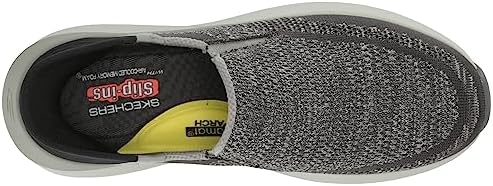 Skechers Men's Neville-Rovelo Slip-in Sneaker, Charcoal/Light Gray, 10 Wide | Image 4