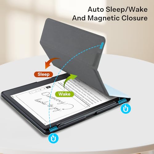 Image of CoBak Case for Tablet Reader - All New PU Leather Cover with Auto Sleep Wake Feature for Tablet Reader 10.2 inch 2022 & 2024 Released with Pen Holder (not Compatible with Remarkable),Sky Blue