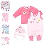 SHIRT, MÜTZE & STRAMPLER - Alle 3 Elemente des Baby-Sets ähneln sich in ihren Mustern und Farben und ergänzen sich wunderbar zu einem besonderen Design. Gleichzeitig lässt sich die Baby-Bekleidung aber auch problemslos mit anderen Designs kombinieren.
